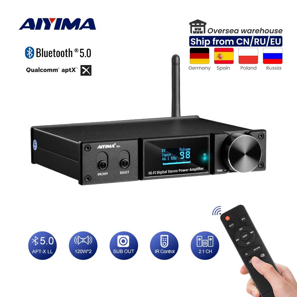 AIYIMA-D05  5.0 Ŀ  120w x 2  Amplificador    USB, DAC, OLED, APTX 2.1, Ȩ þ